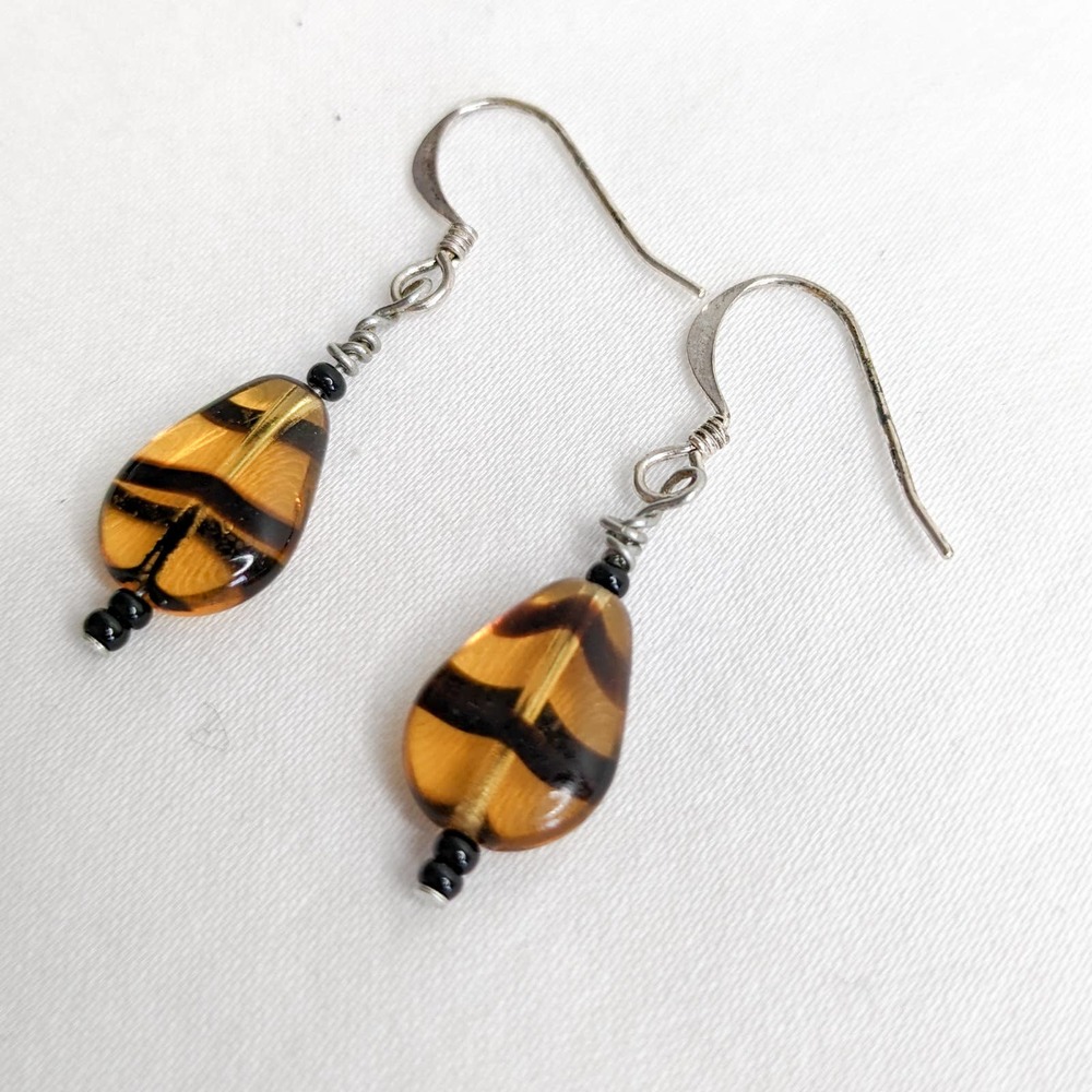 Brown bead earrings